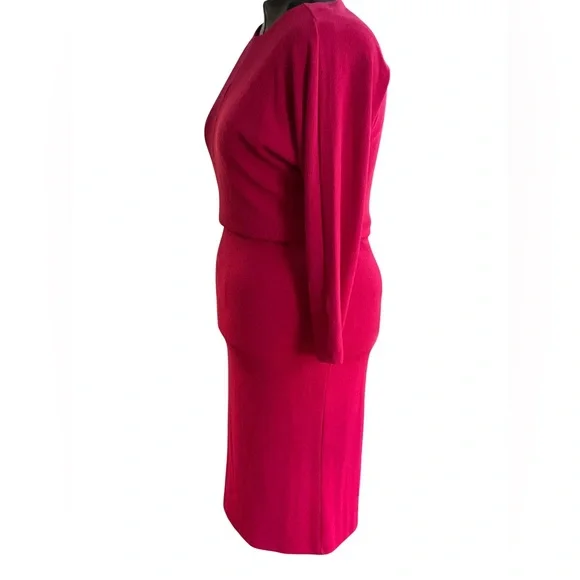 Heidi Daus Dolman Sleeve Blouson Dress Magenta 1X NWT Designer Hot Pink - Picture 7 of 7